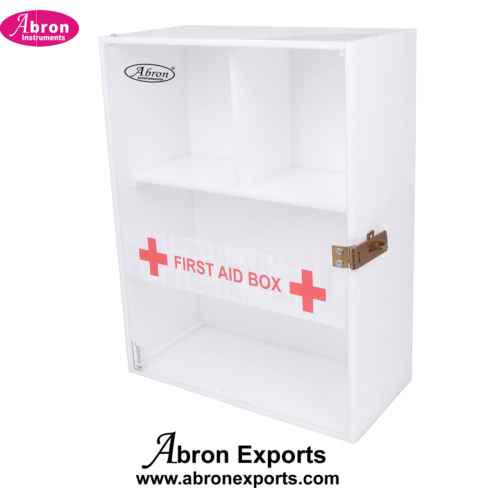 First Aid Kit box Plastic Storage Container wall type white blue red any Rectangular Box with Lid 450x190x120mm empty Abron GA-09BXP45 